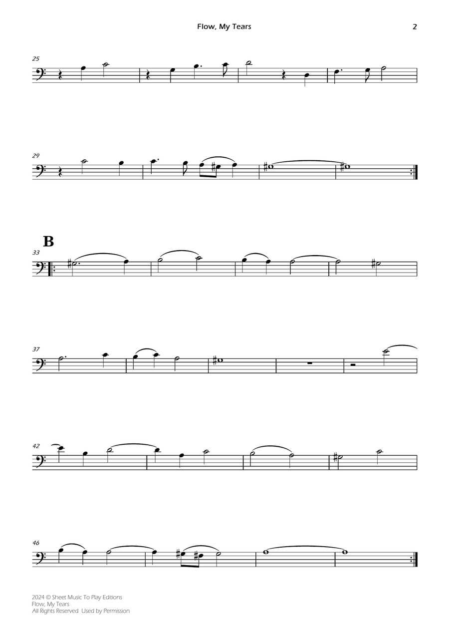 Flow My Tears - Cello and Piano (Individual Parts) Piano scores gallery preview page 2