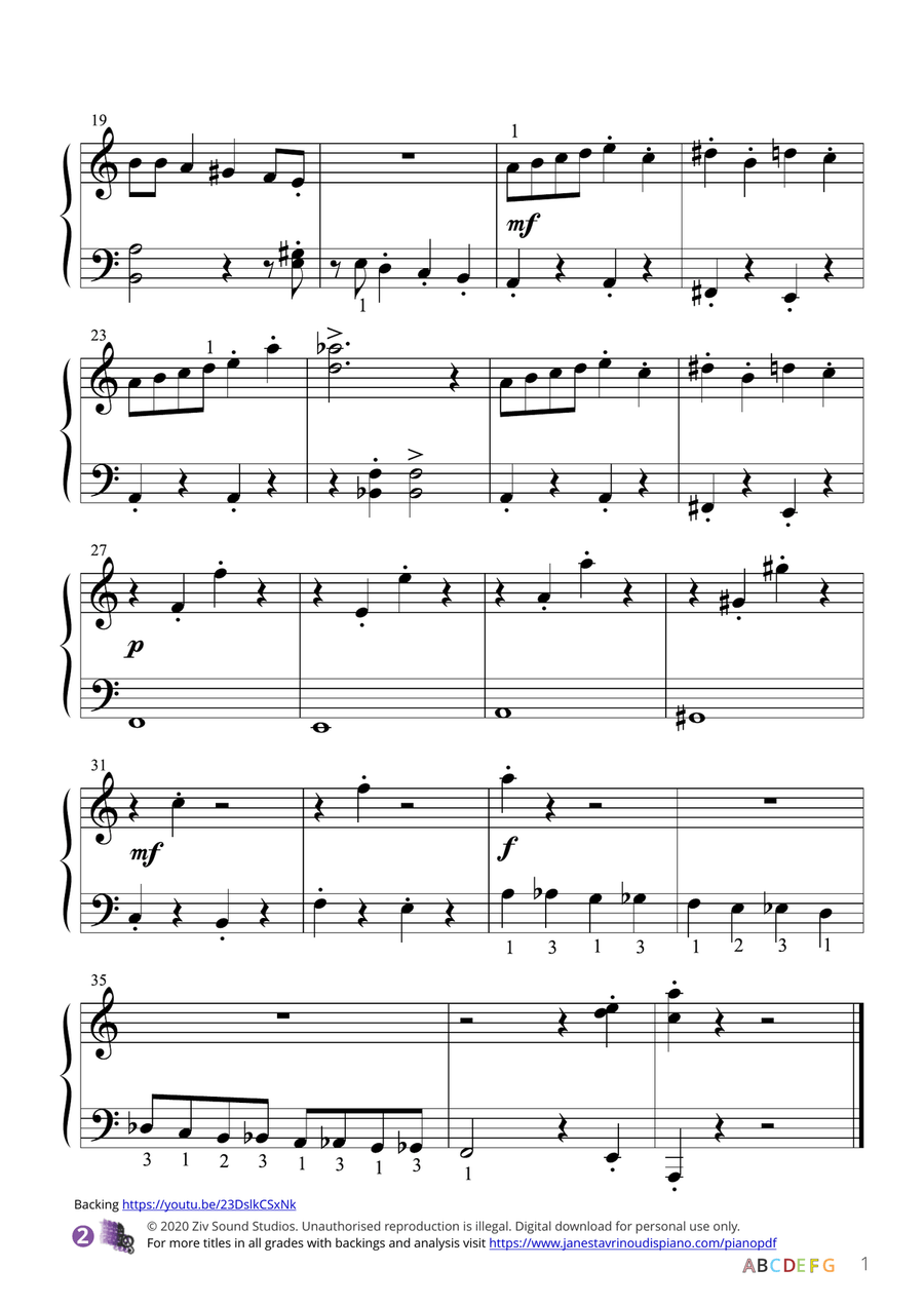 Inspector Gadget Easy Piano scores gallery preview page 2