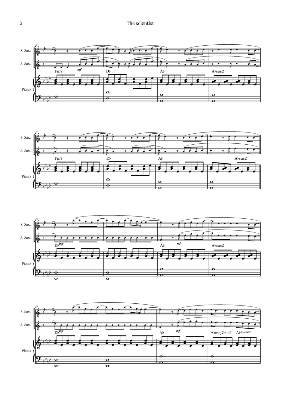 The Scientist Woodwind Duet scores gallery preview page 2
