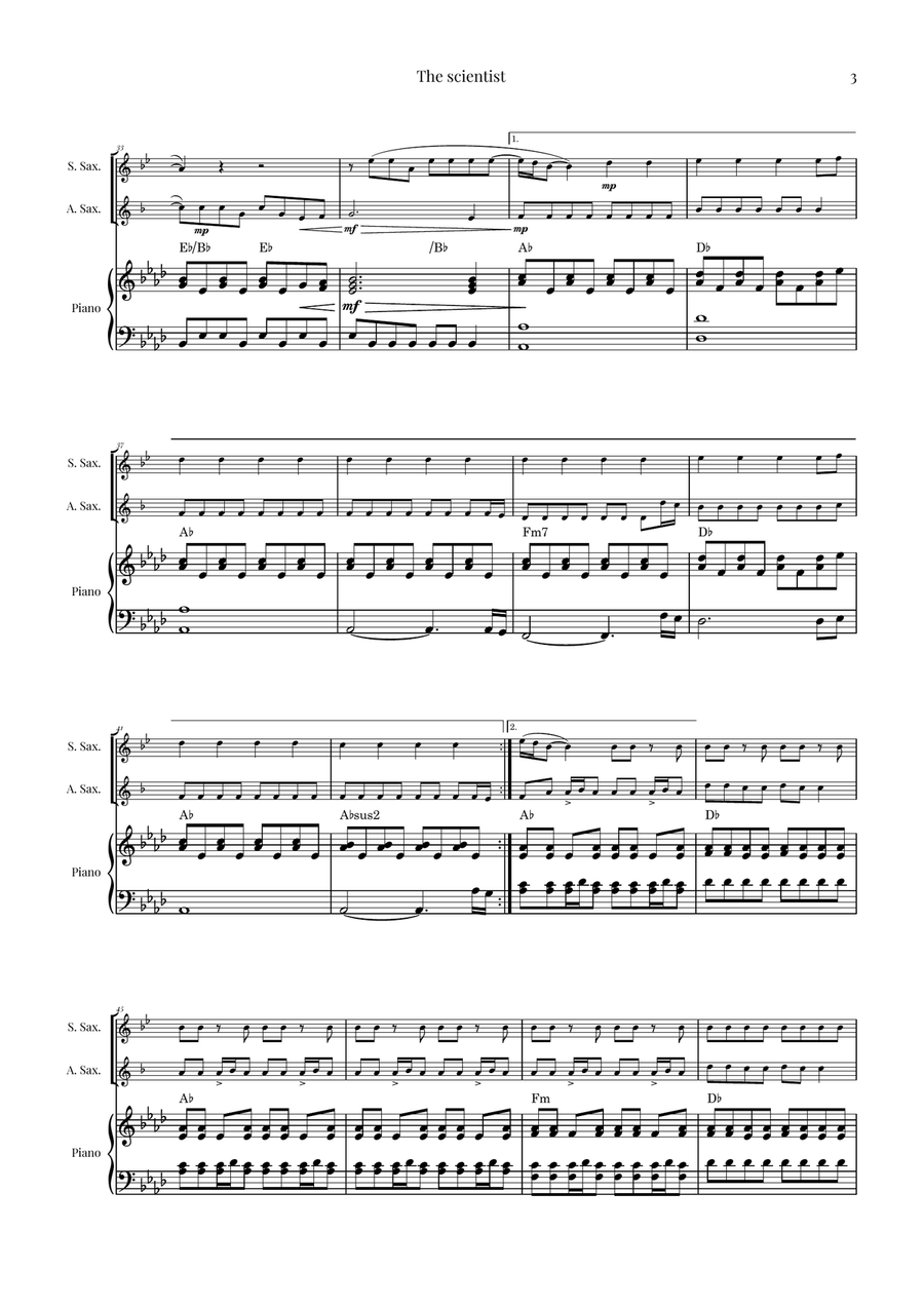 The Scientist Woodwind Duet scores gallery preview page 3