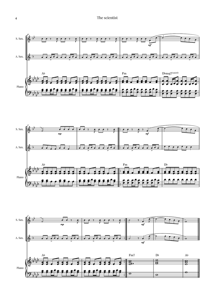 The Scientist Woodwind Duet scores gallery preview page 4