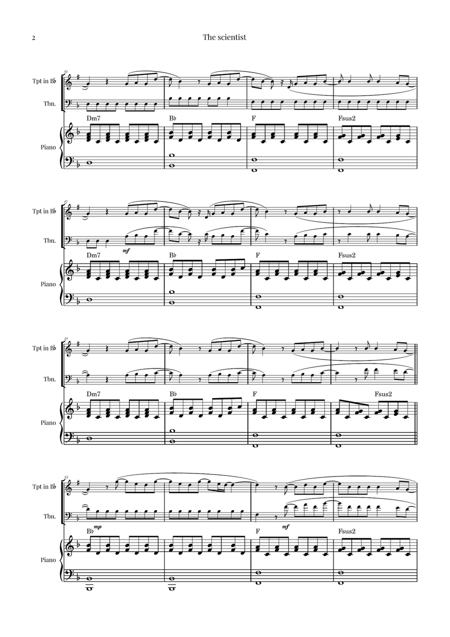 The Scientist Brass Duet scores gallery preview page 2