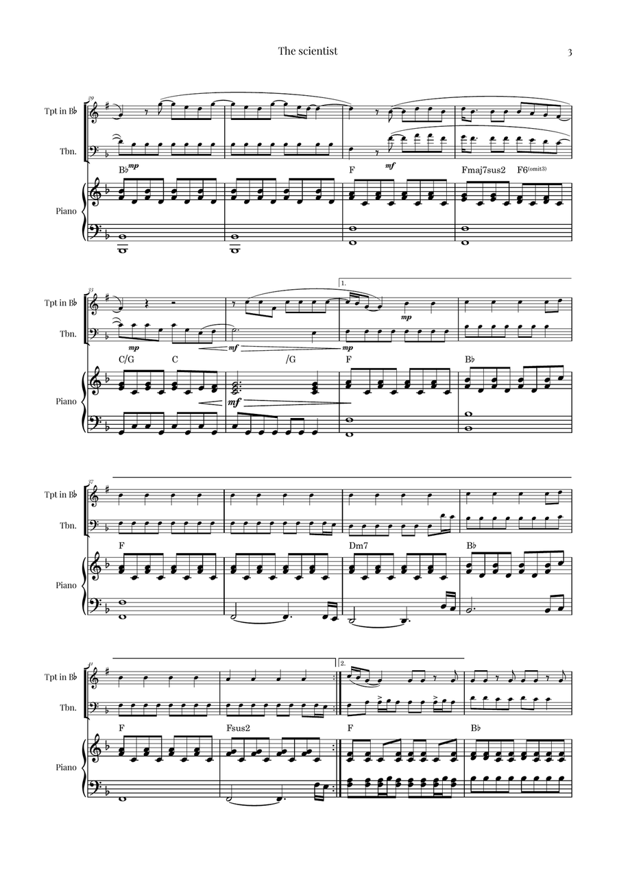 The Scientist Brass Duet scores gallery preview page 3