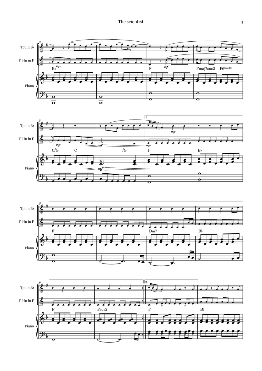 The Scientist Brass Duet scores gallery preview page 3