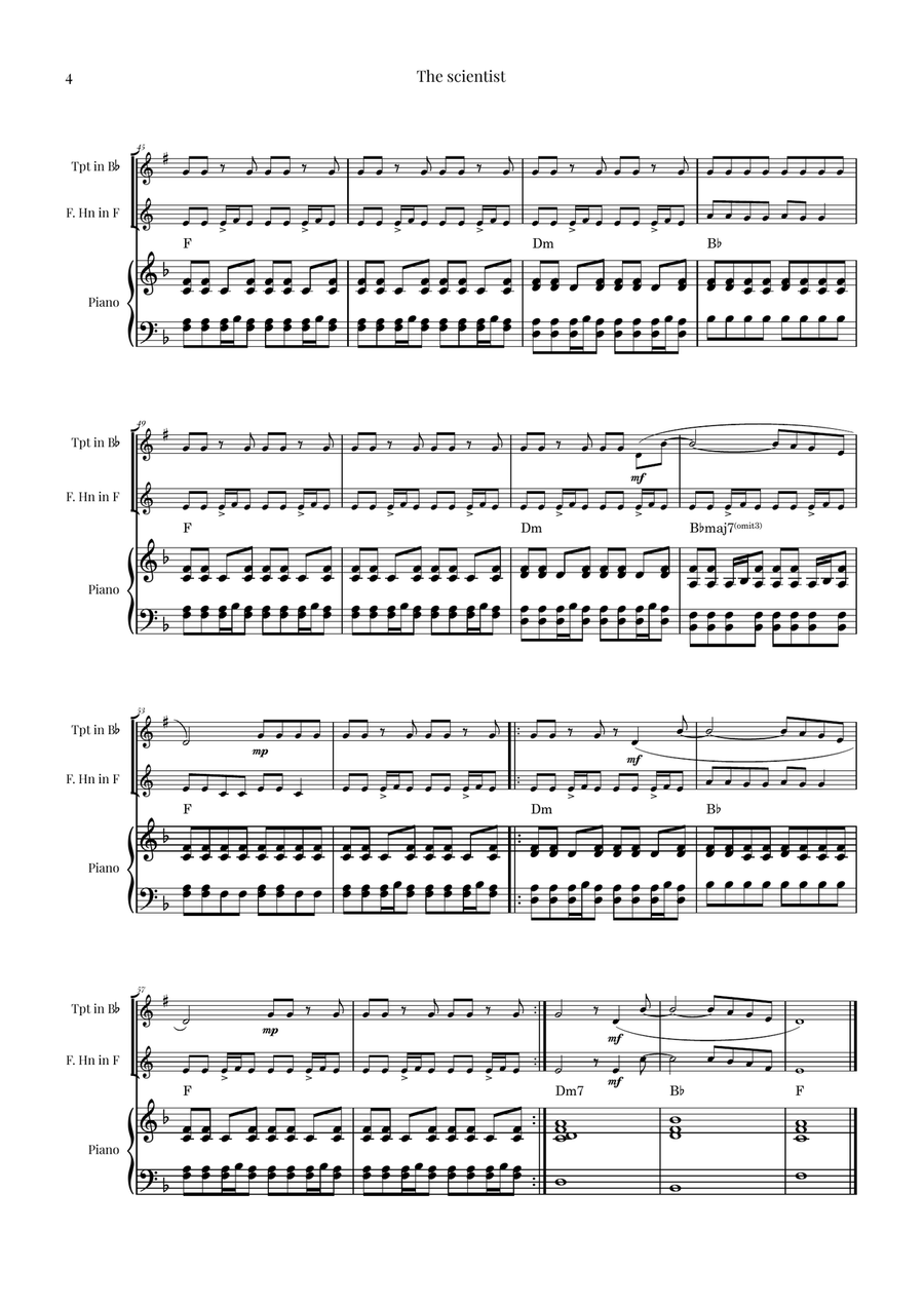 The Scientist Brass Duet scores gallery preview page 4