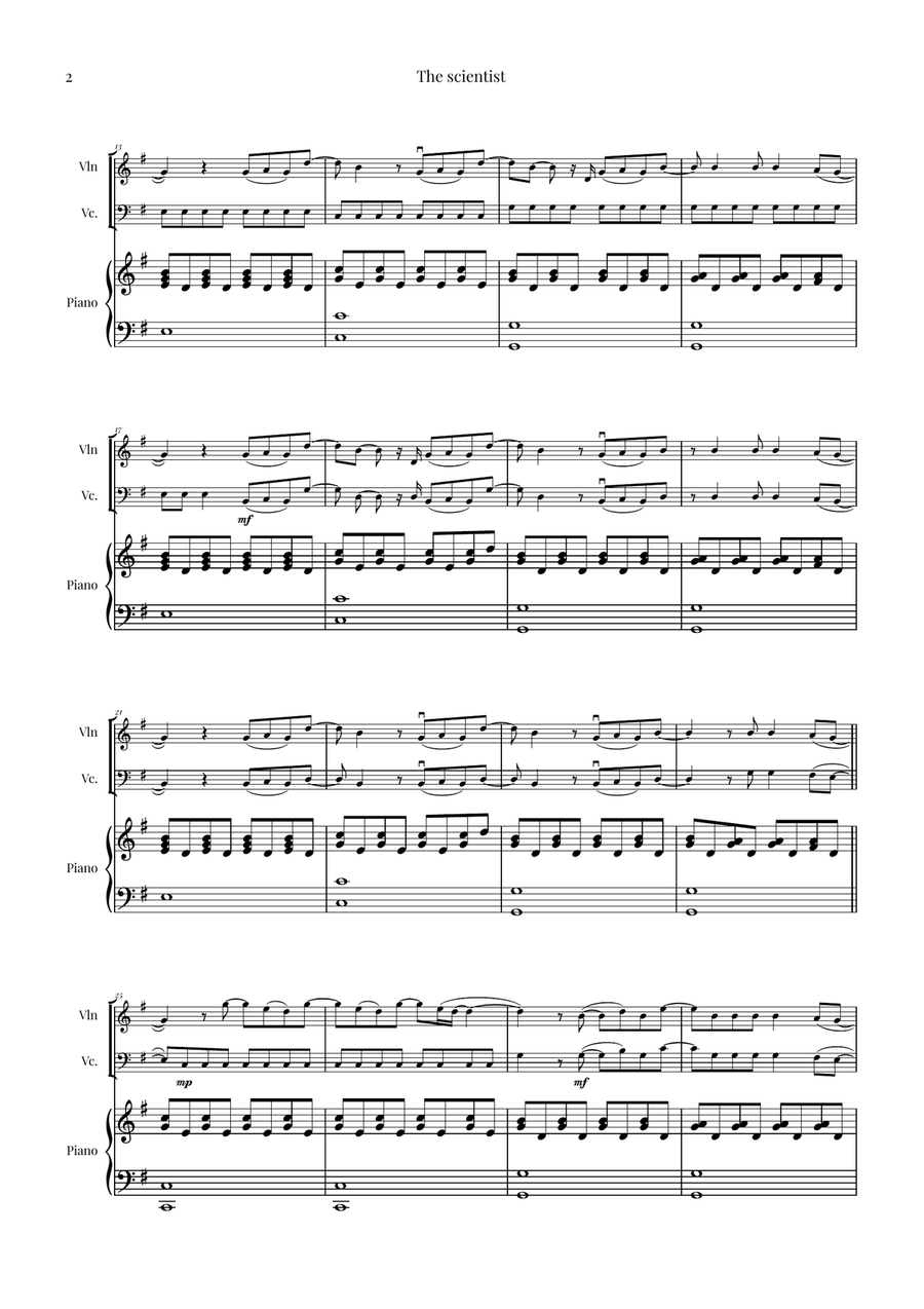The Scientist Piano Trio scores gallery preview page 2