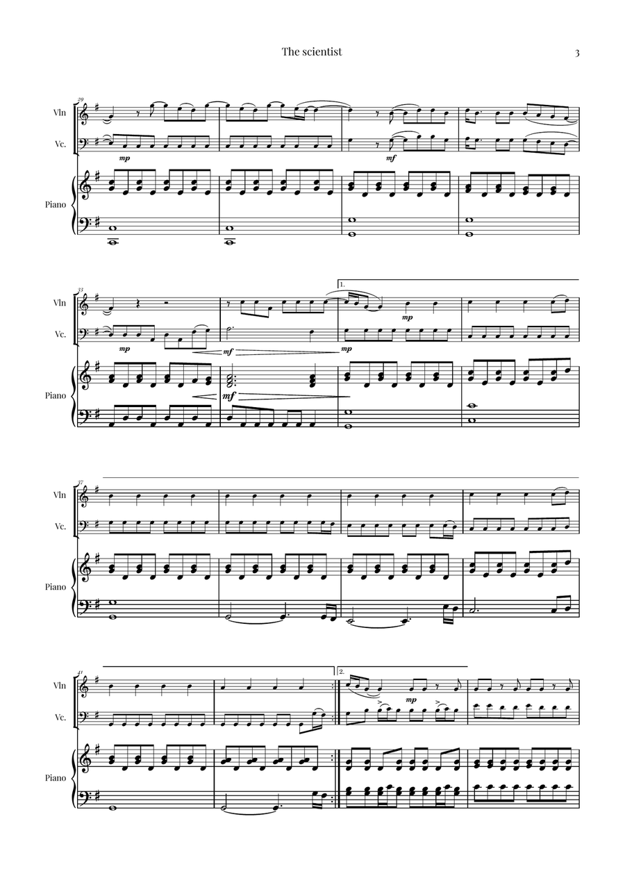 The Scientist Piano Trio scores gallery preview page 3