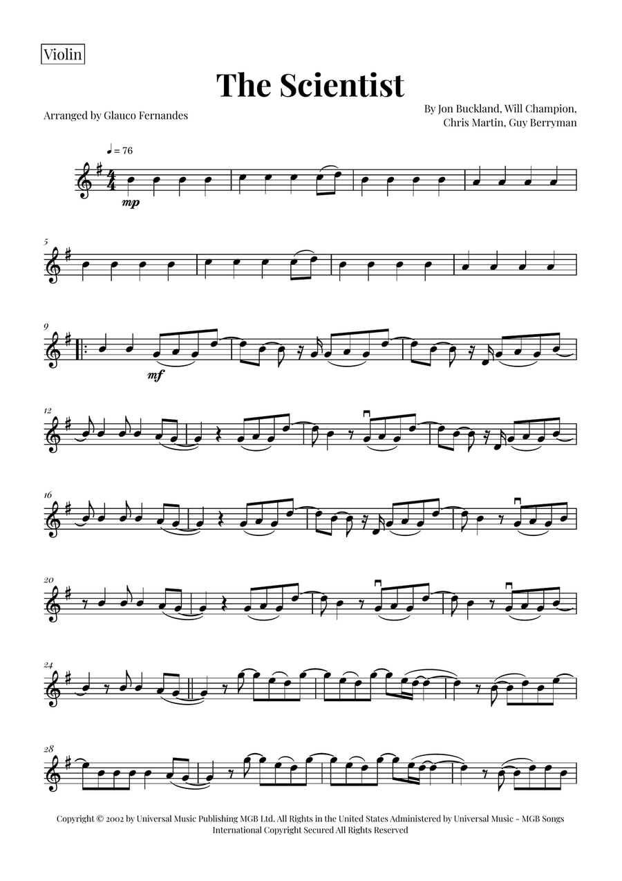 The Scientist String Duet scores gallery preview page 3