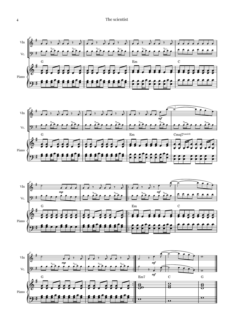 The Scientist Piano Trio scores gallery preview page 4