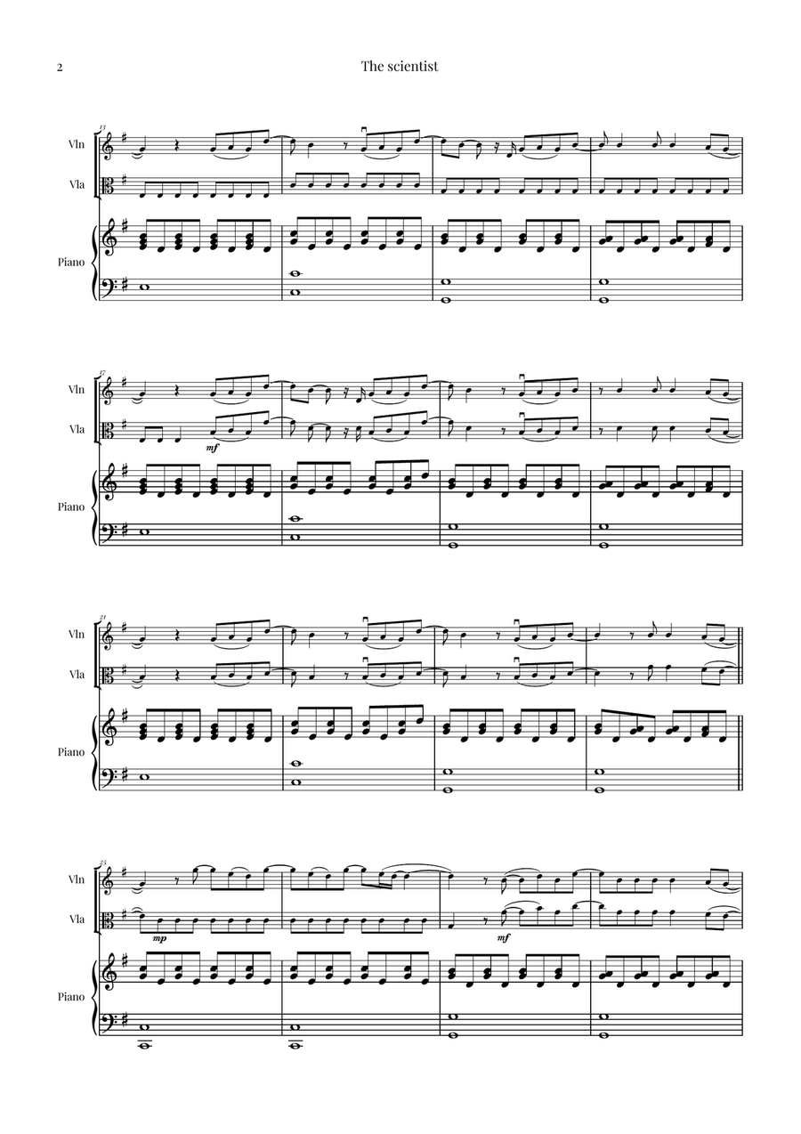 The Scientist String Duet scores gallery preview page 2