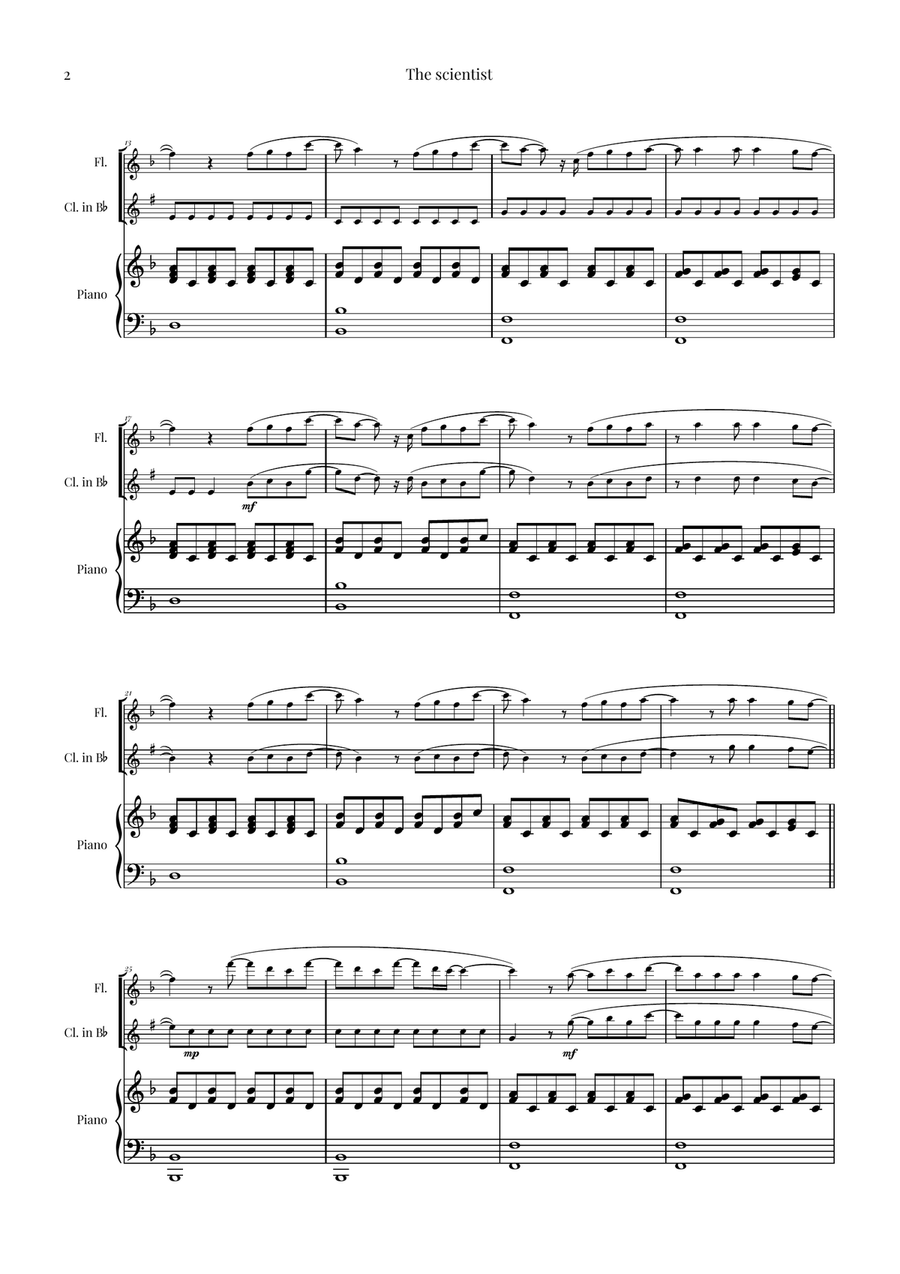 The Scientist Woodwind Duet scores gallery preview page 2