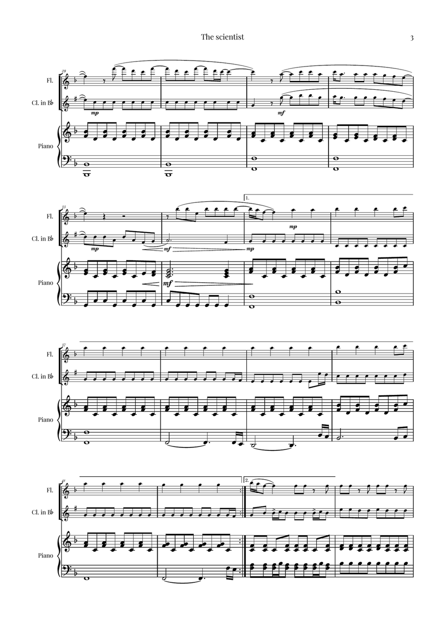 The Scientist Woodwind Duet scores gallery preview page 3