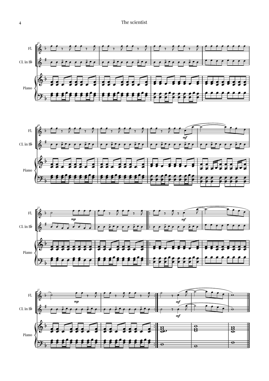 The Scientist Woodwind Duet scores gallery preview page 4
