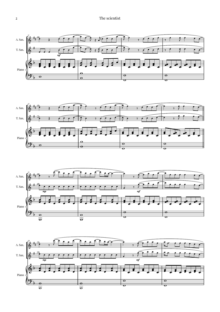 The Scientist Woodwind Duet scores gallery preview page 2