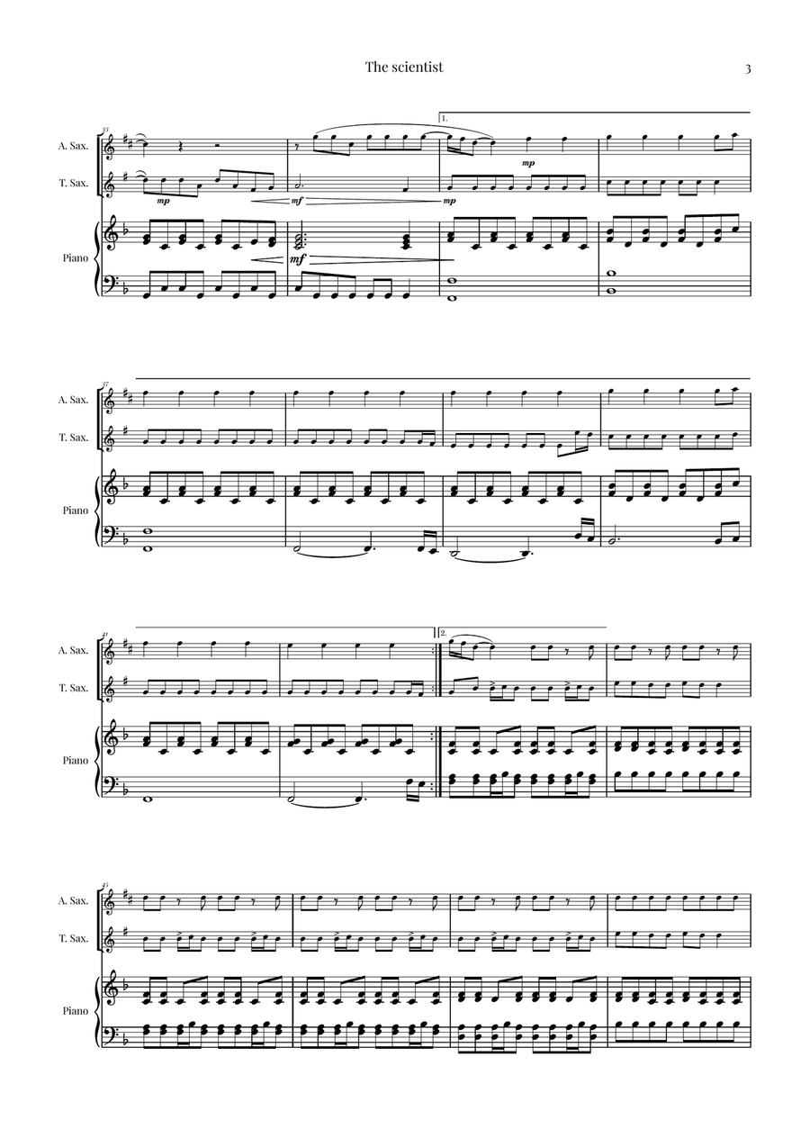 The Scientist Woodwind Duet scores gallery preview page 3