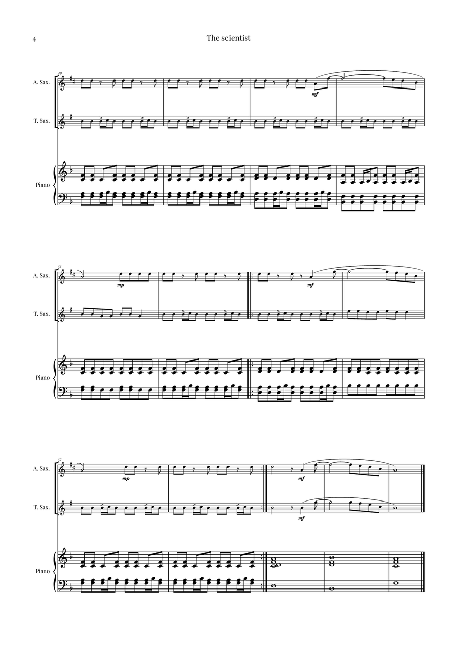 The Scientist Woodwind Duet scores gallery preview page 4