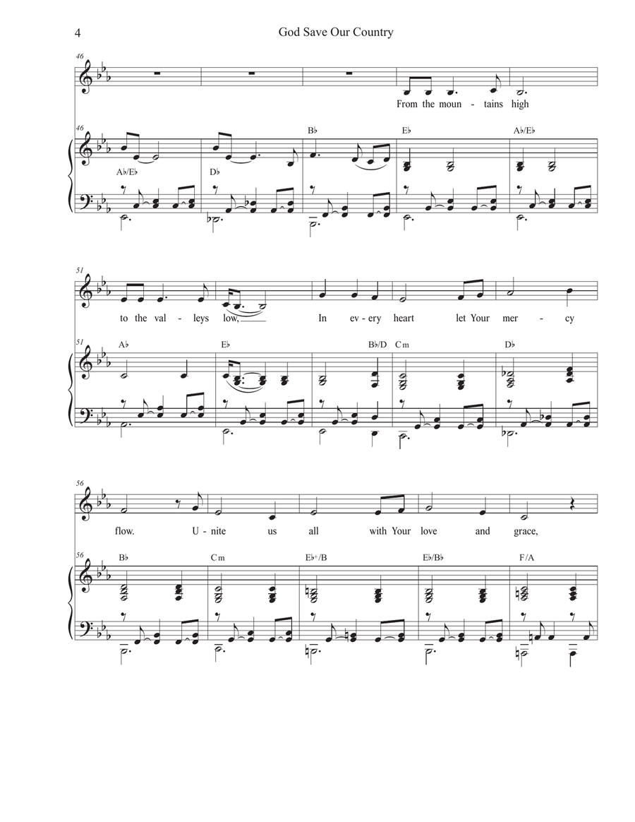 God Save Our Country (Vocal solo - Medium Key) Piano, Vocal scores gallery preview page 4