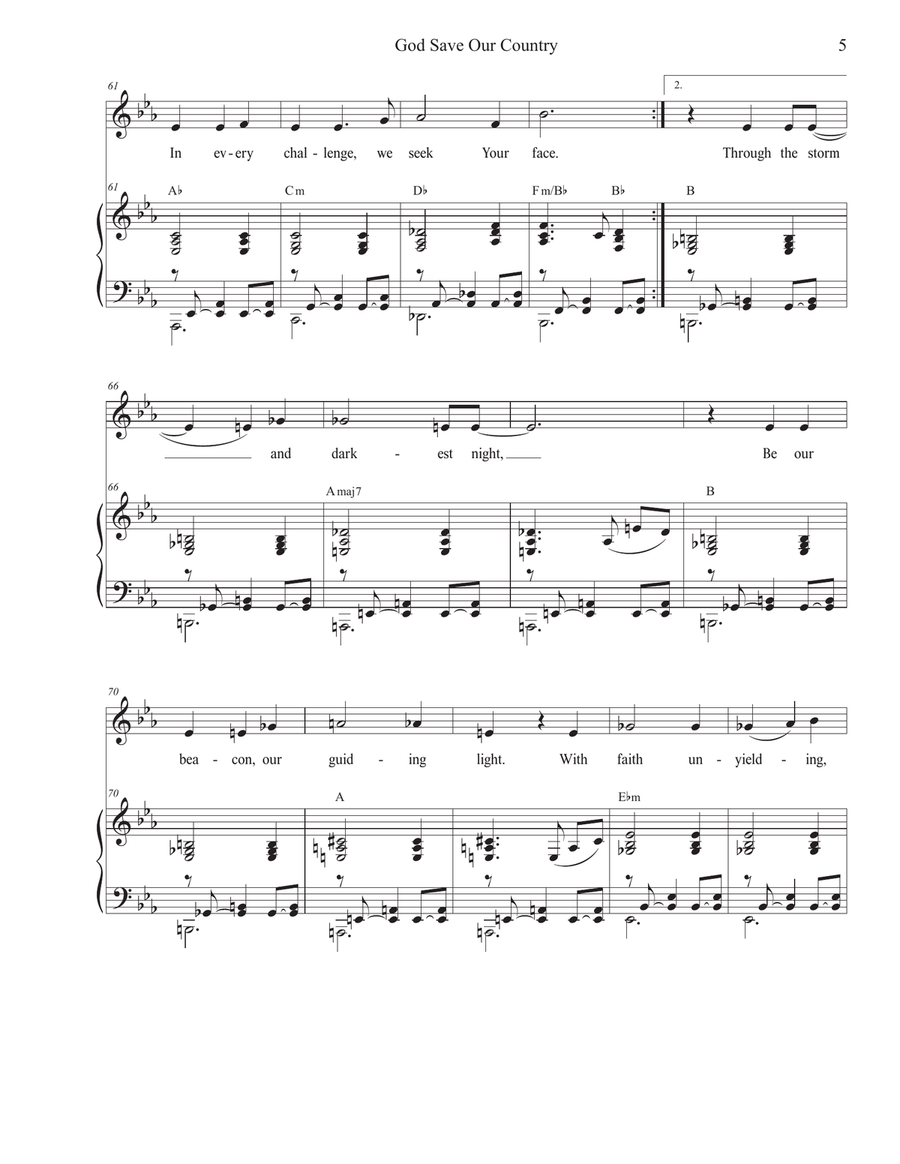 God Save Our Country (Vocal solo - Medium Key) Piano, Vocal scores gallery preview page 5