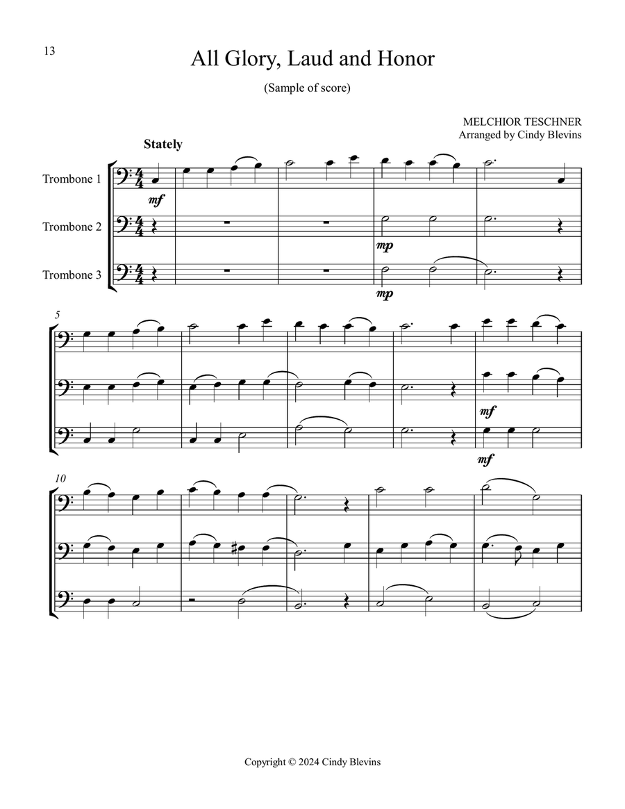12 Favorite Hymns, Book 2, Trombone Trios Trombone Trio scores gallery preview page 2