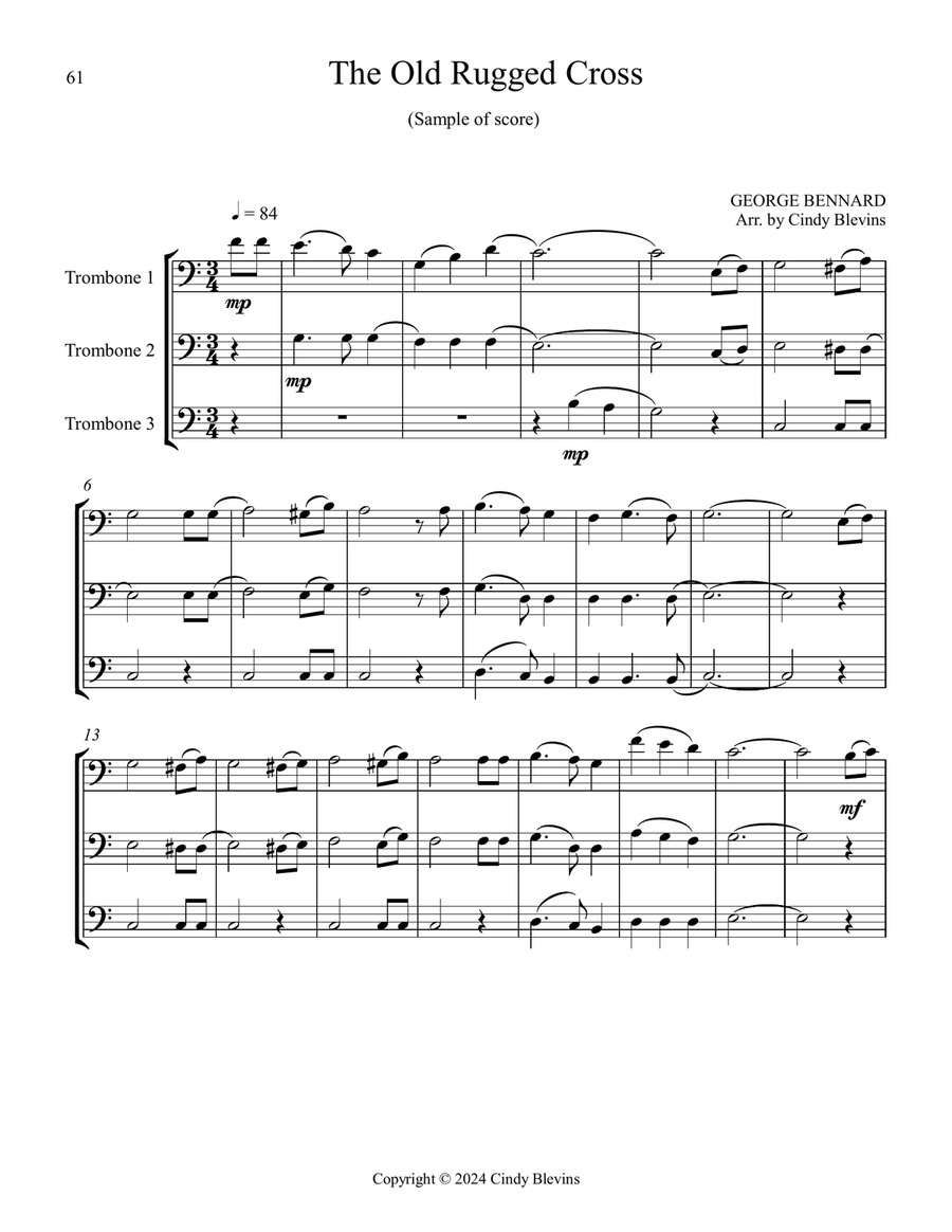 12 Favorite Hymns, Book 2, Trombone Trios Trombone Trio scores gallery preview page 5