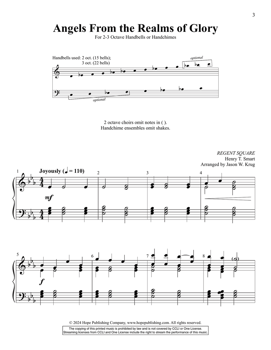 Angels From the Realms of Glory 3-Octaves scores gallery preview page 3