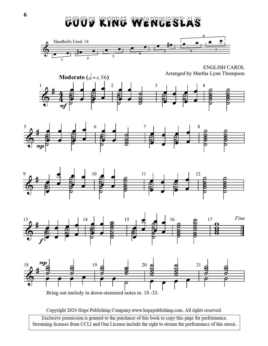 Ring with Less for Christmas Handbell Choir scores gallery preview page 6