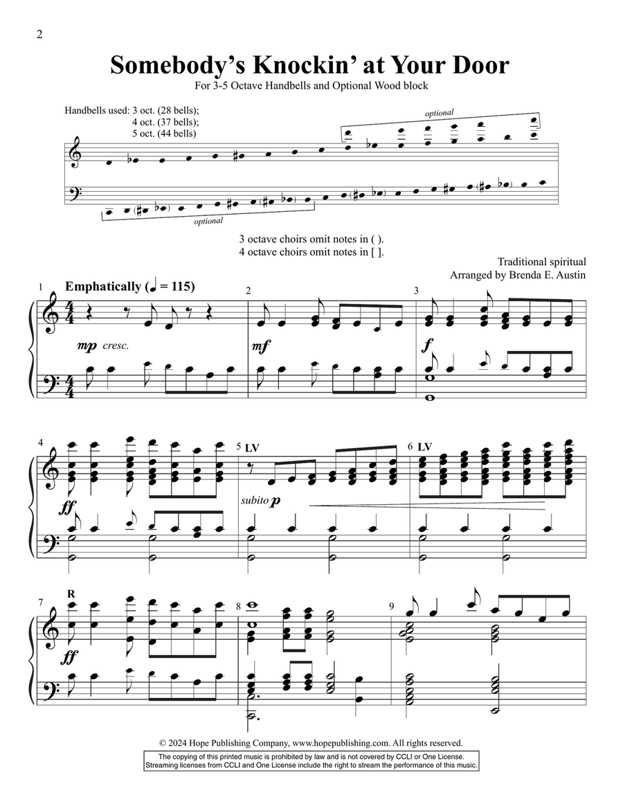 Somebody's Knockin' at Your Door 5-Octaves scores gallery preview page 2