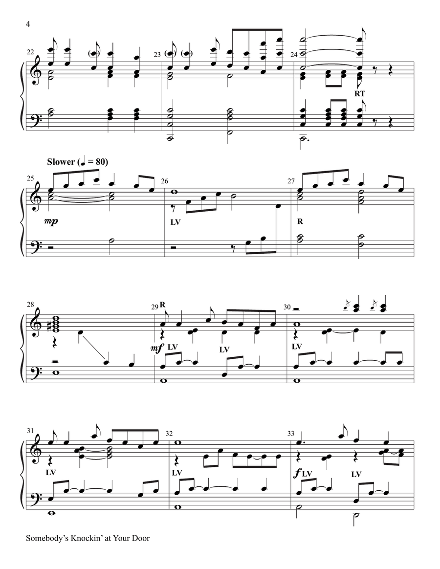 Somebody's Knockin' at Your Door 5-Octaves scores gallery preview page 4