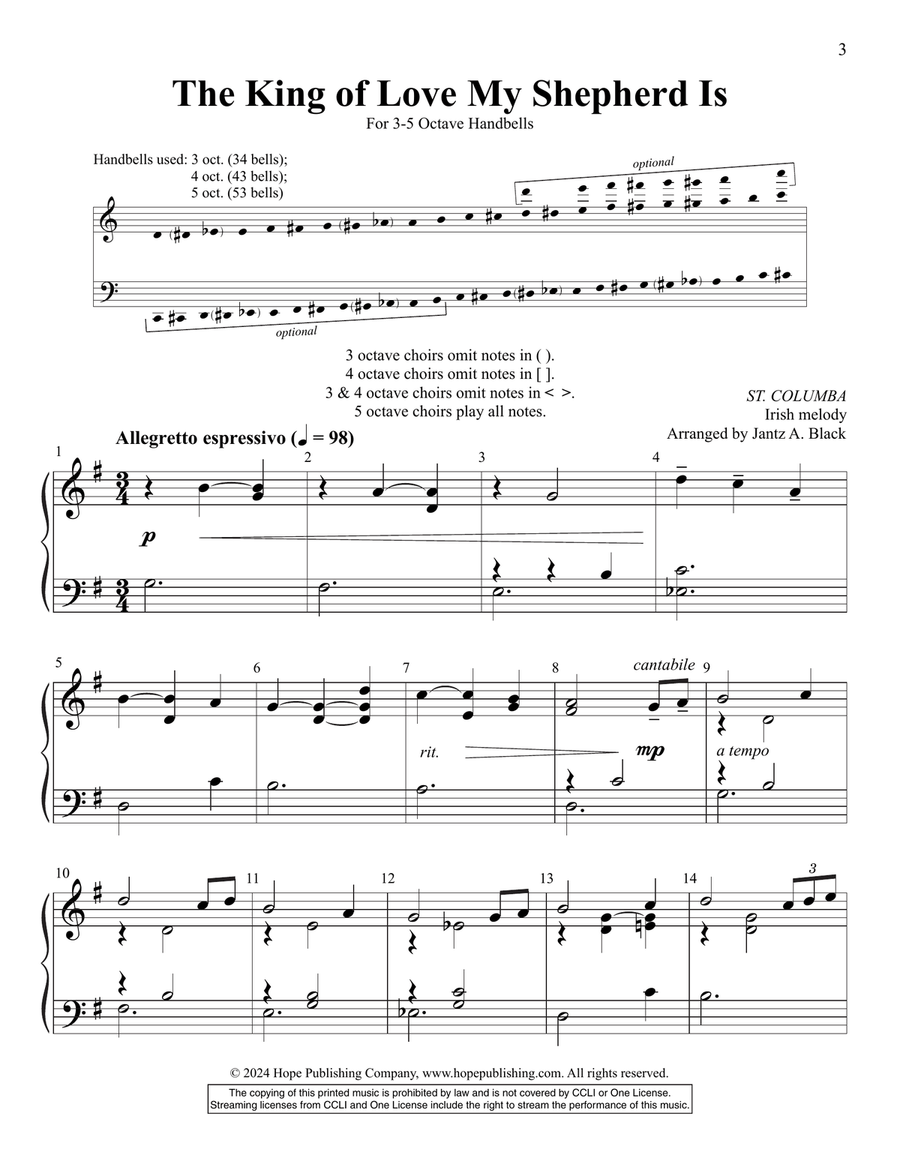 The King of Love My Shepherd Is 5-Octaves scores gallery preview page 3