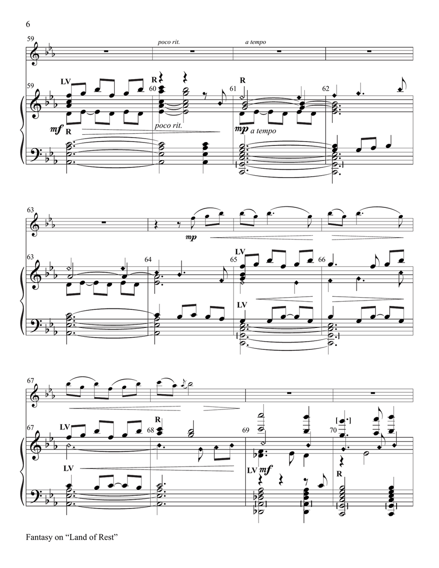 Fantasy on Land of Rest Fantasy on Land of Rest Handbell Choir scores gallery preview page 6