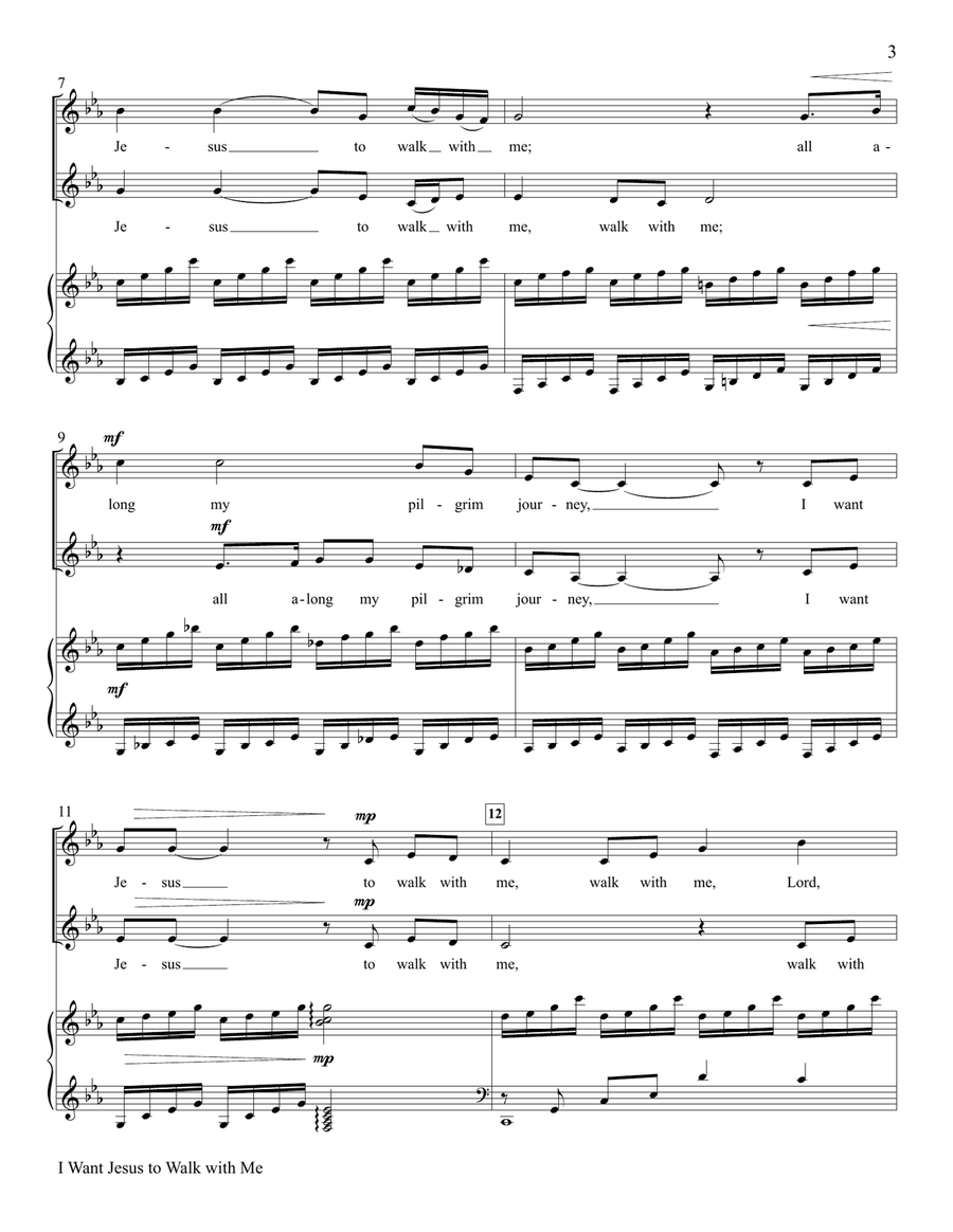 I Want Jesus to Walk with Me Piano scores gallery preview page 3