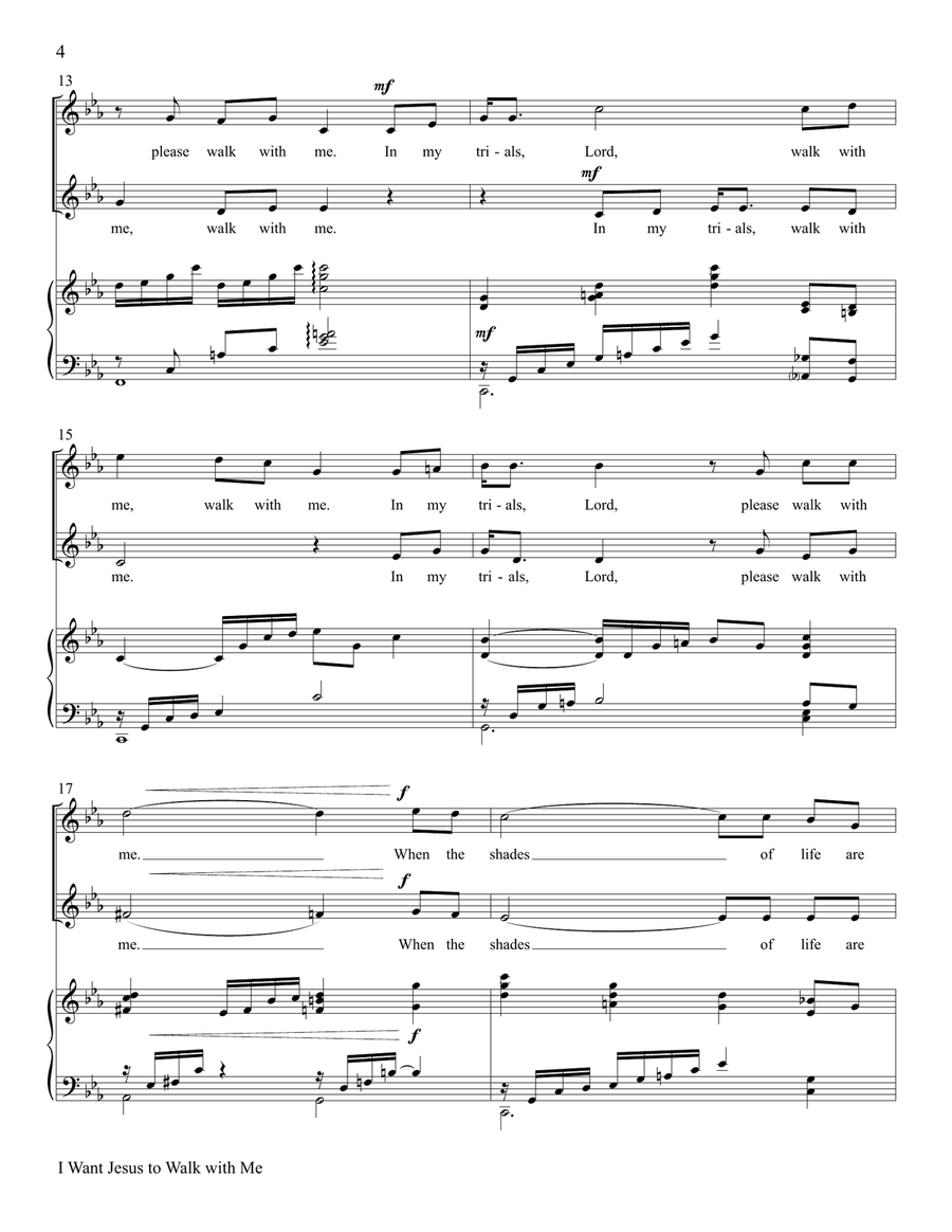 I Want Jesus to Walk with Me Piano scores gallery preview page 4