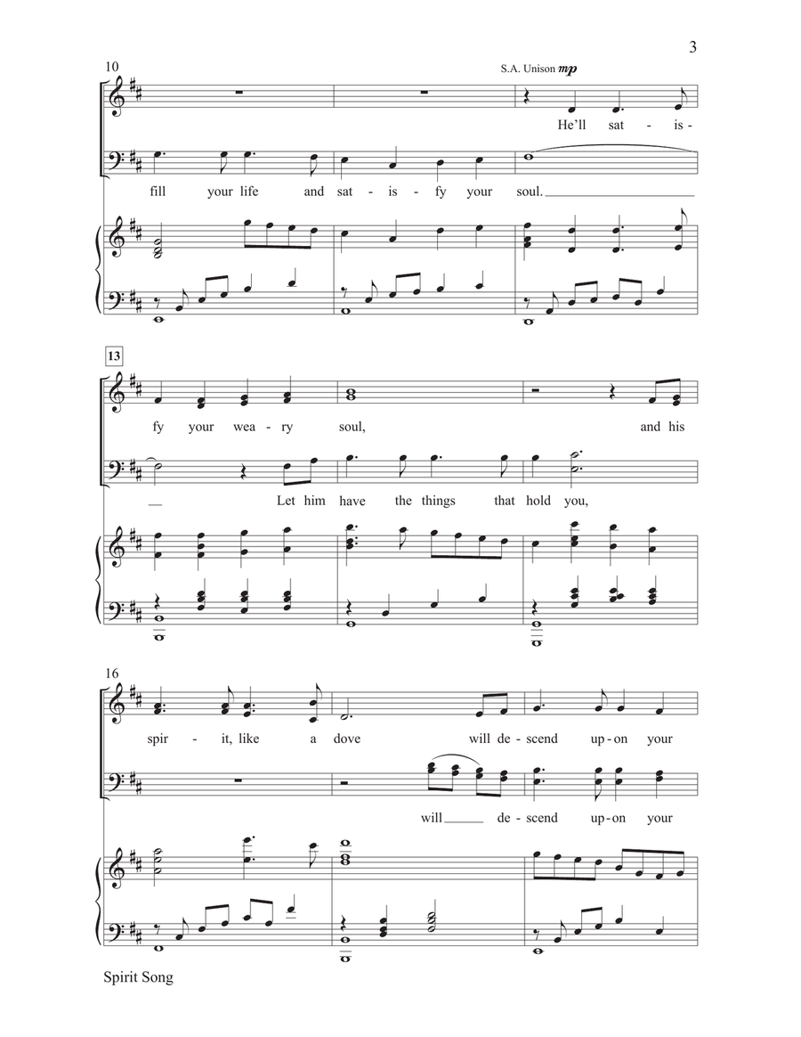 Spirit Song with Fill My Cup, Lord 4-Part scores gallery preview page 3