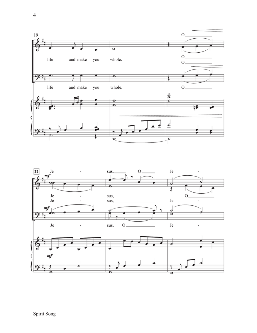 Spirit Song with Fill My Cup, Lord 4-Part scores gallery preview page 4