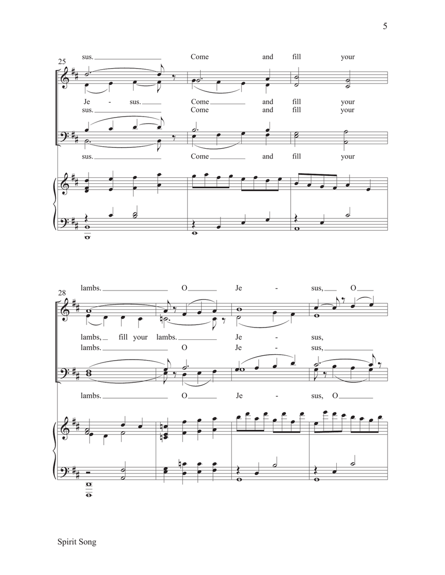 Spirit Song with Fill My Cup, Lord 4-Part scores gallery preview page 5