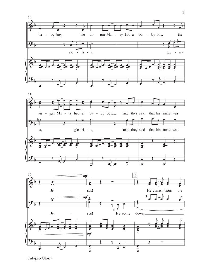 Calypso Gloria Calypso Gloria 4-Part scores gallery preview page 3