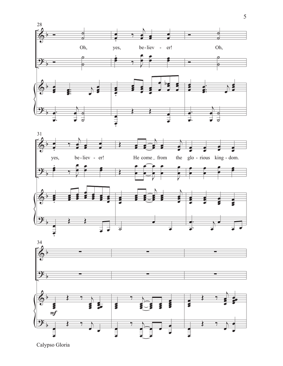 Calypso Gloria Calypso Gloria 4-Part scores gallery preview page 5