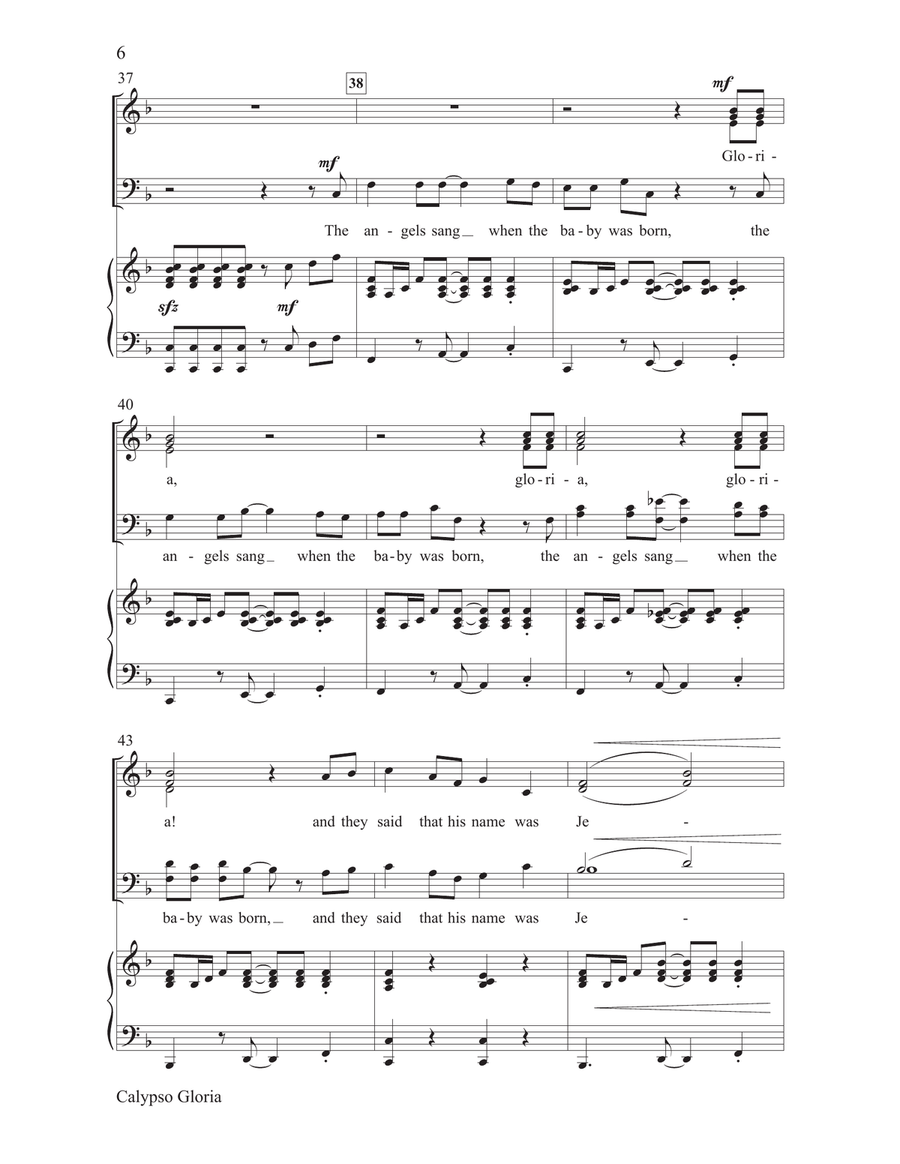Calypso Gloria Calypso Gloria 4-Part scores gallery preview page 6