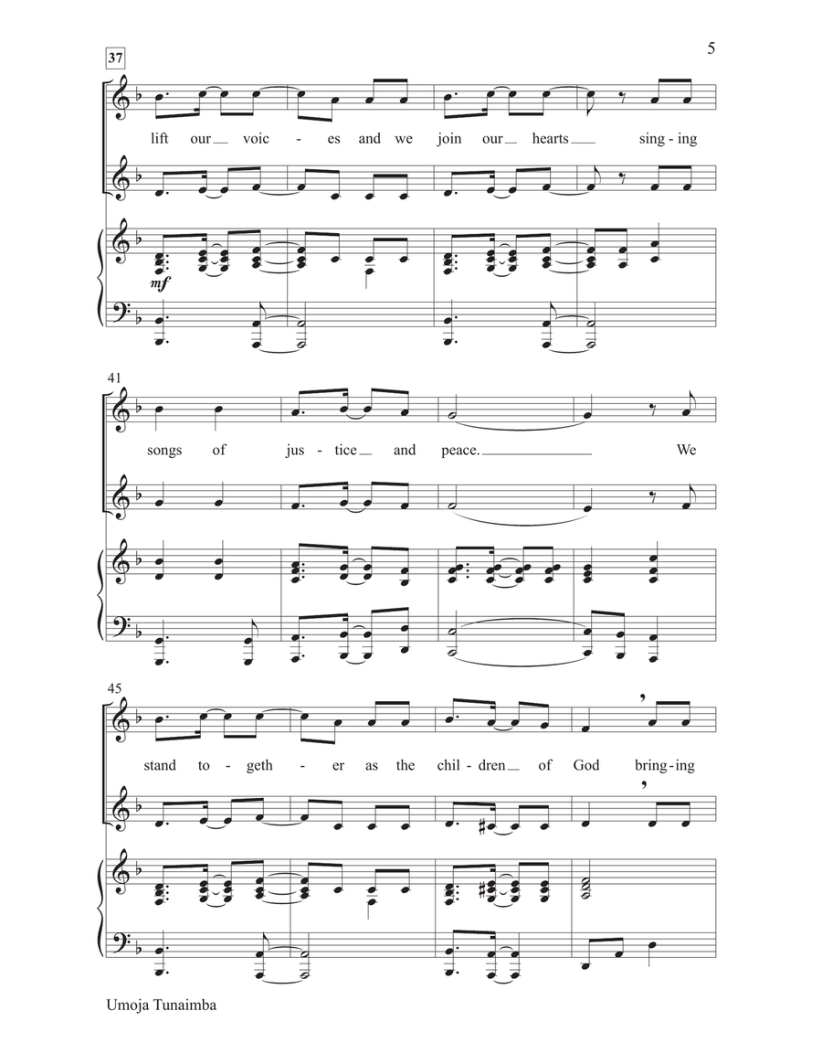 Umoja Tunaimba Umoja Tunaimba 2-Part scores gallery preview page 5