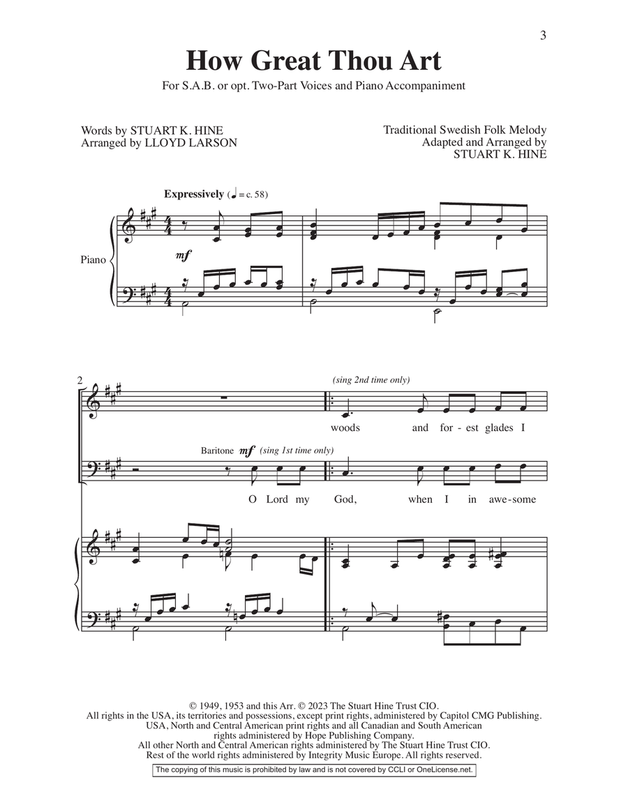 How Great Thou Art How Great Thou Art 3-Part scores gallery preview page 3