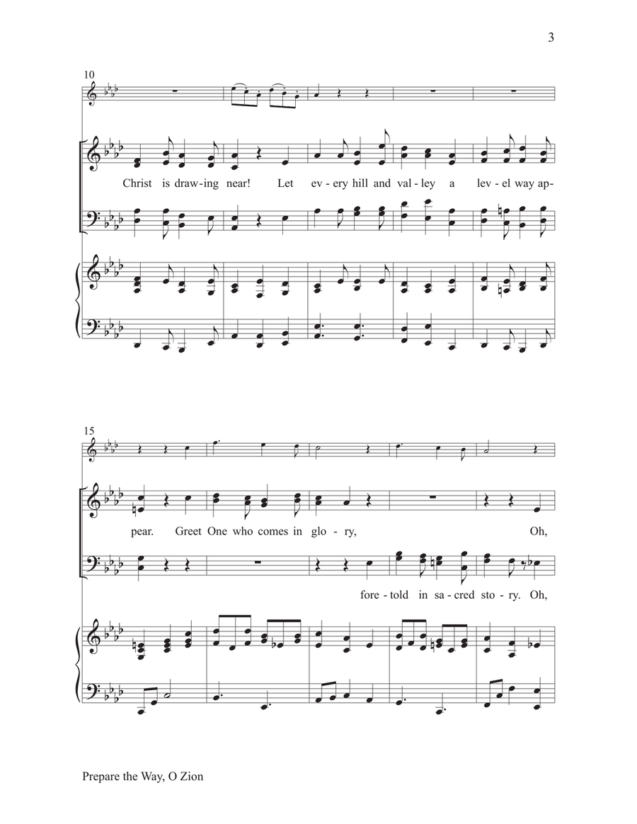Prepare the Way, O Zion 4-Part scores gallery preview page 3