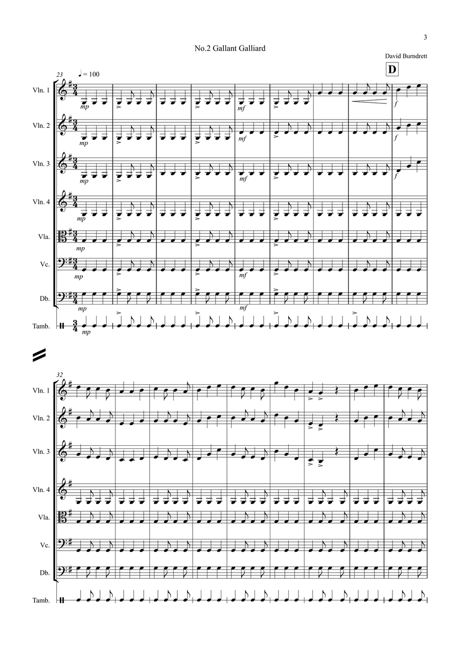 3 Renaissance Dances for Beginning String Orchestra by David Burndrett String Orchestra - Digital Sheet Music page 3