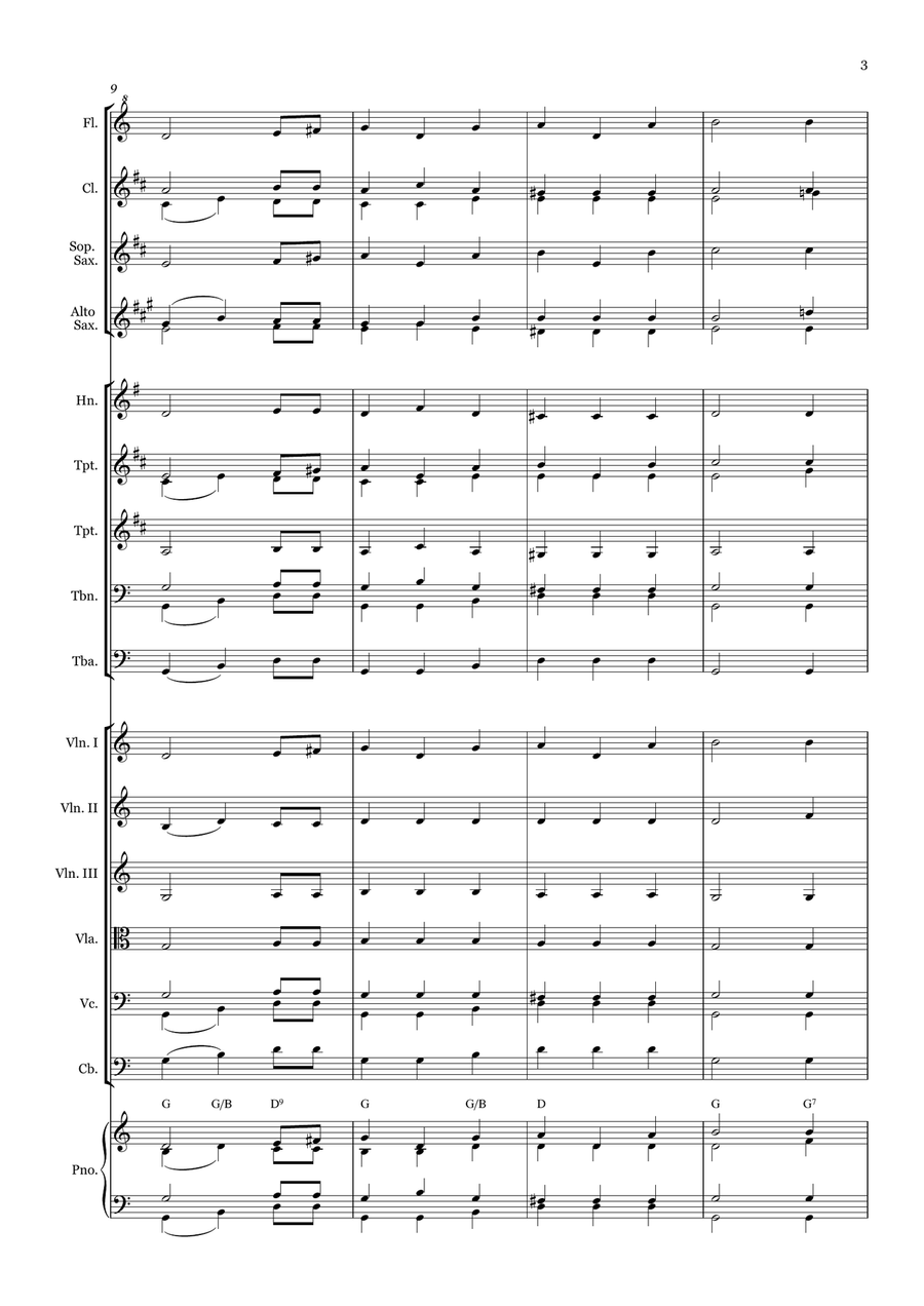 To God Be The Glory - For Beginner Orchestra (With Chords) Chamber Music scores gallery preview page 3