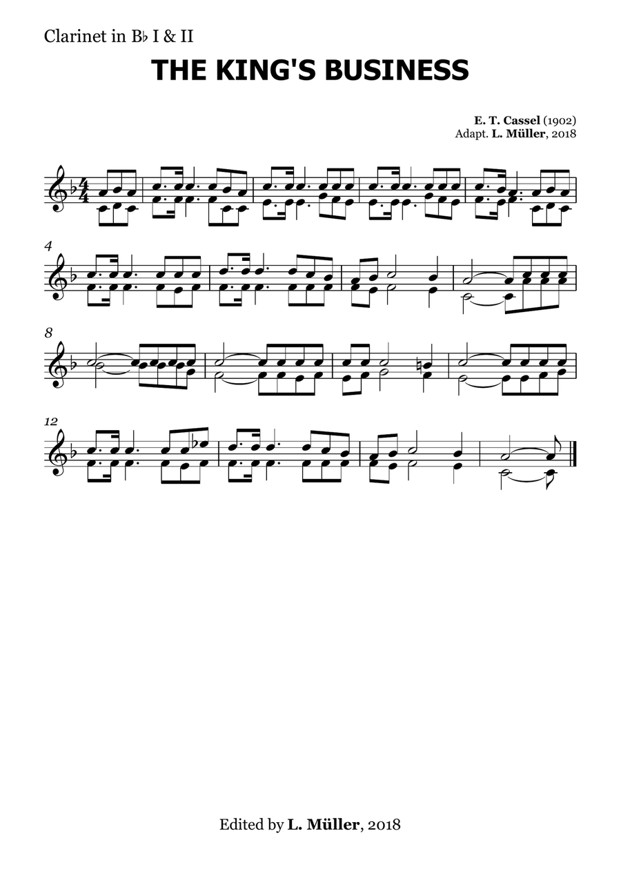 The King's Business - For Beginner Orchestra (with chords) Chamber Music scores gallery preview page 6