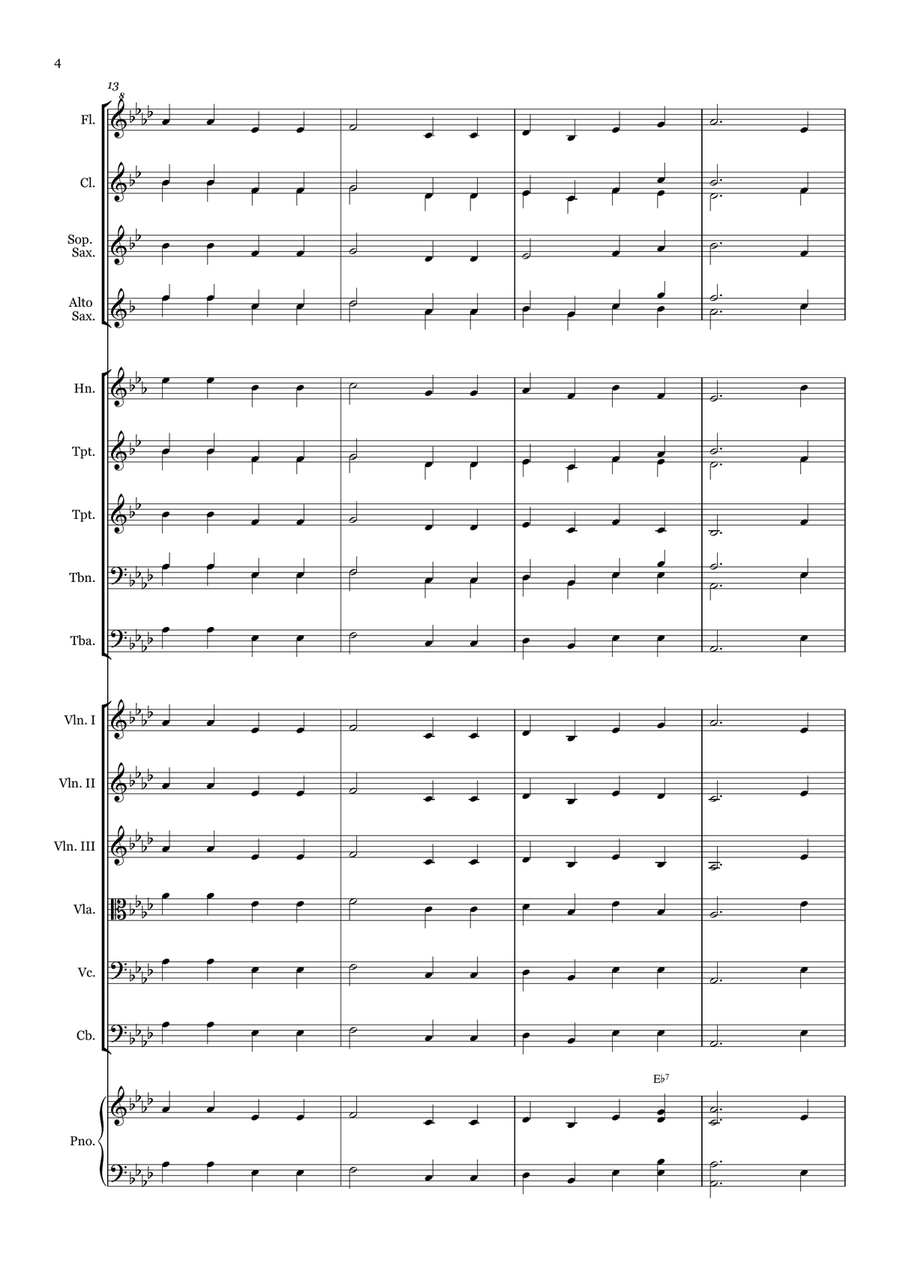 We Plow the Fields - for Beginner Orchestra (with chords) Chamber Music scores gallery preview page 4
