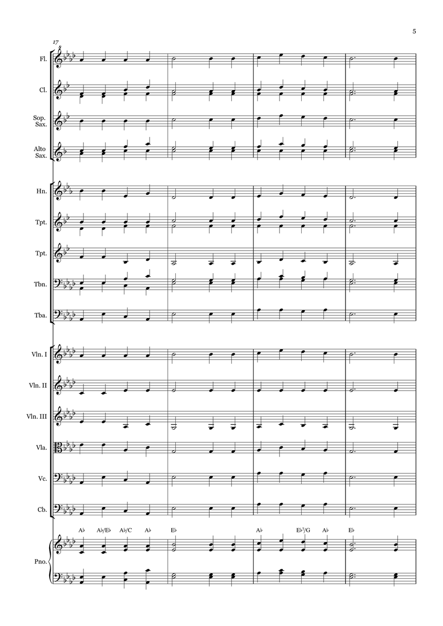 We Plow the Fields - for Beginner Orchestra (with chords) Chamber Music scores gallery preview page 5