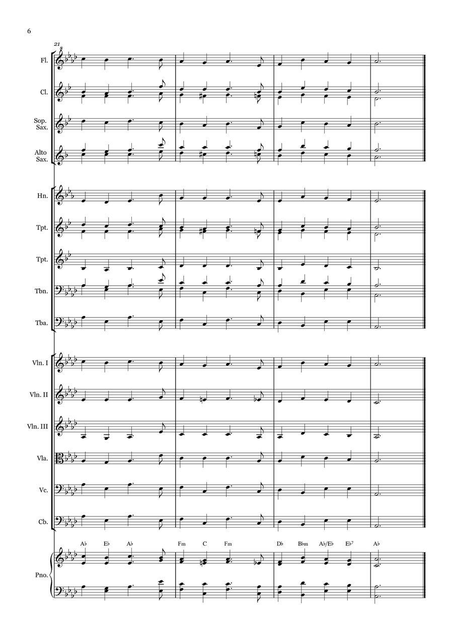 We Plow the Fields - for Beginner Orchestra (with chords) Chamber Music scores gallery preview page 6