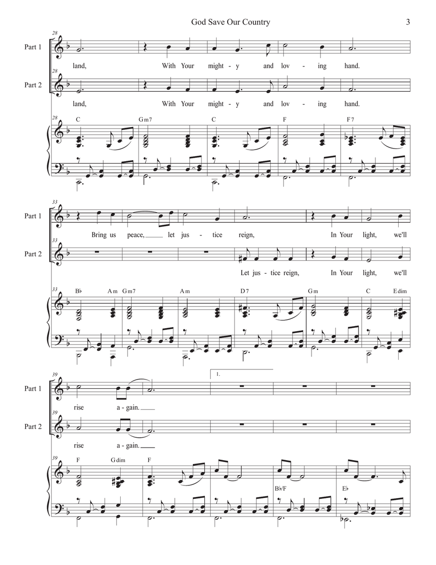 God Save Our Country (2-part choir) 2-Part scores gallery preview page 3