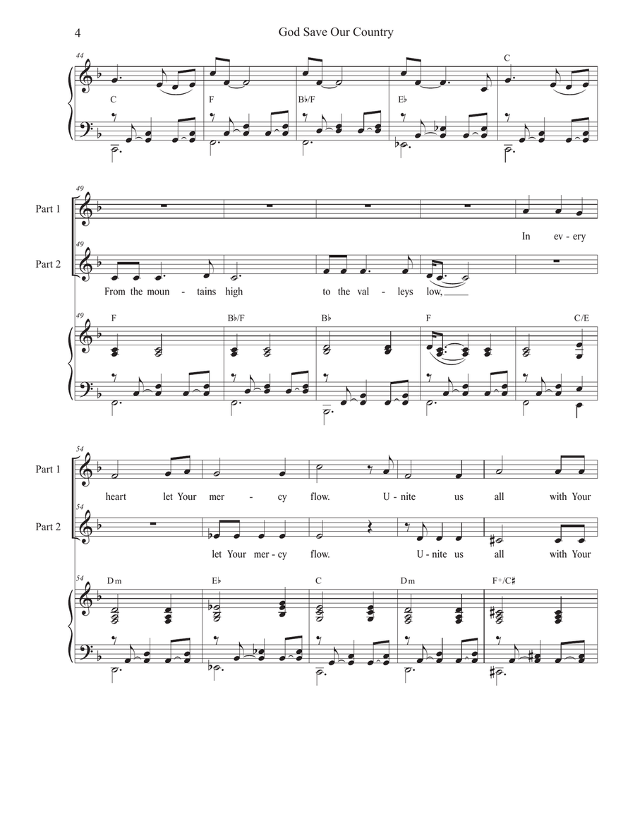 God Save Our Country (2-part choir) 2-Part scores gallery preview page 4