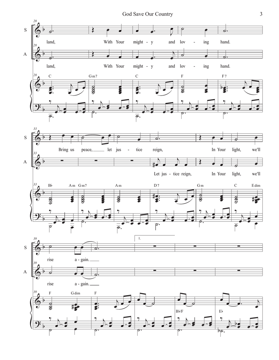 God Save Our Country (2-part choir - (SA) SA scores gallery preview page 3